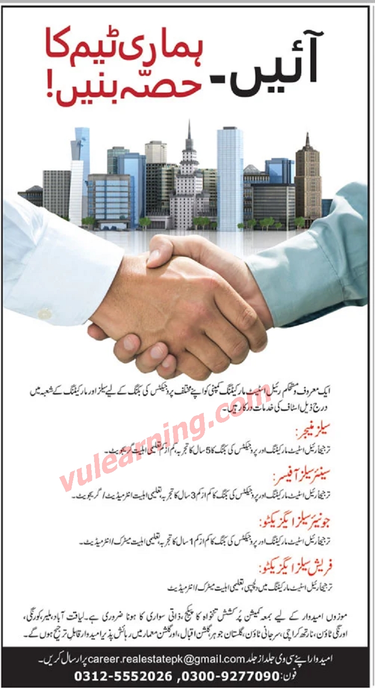 Real Estate Marketing Company Jobs 2021 for Fresh Sales Executives, Jr
