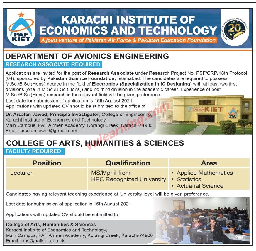 research associate jobs in karachi