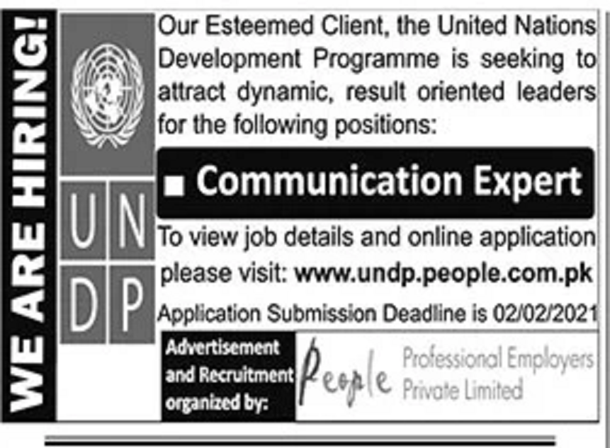 United Nations Development Programme (UNDP) Pakistan Jobs 2021 for ...