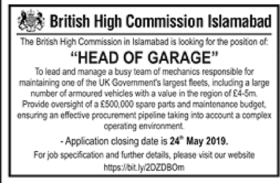 Jobs in british high commision in islamabad