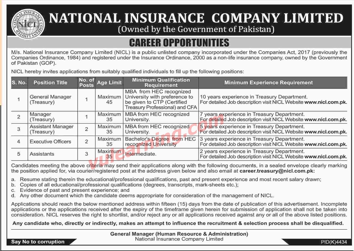 Job profile of assistant in national insurance company