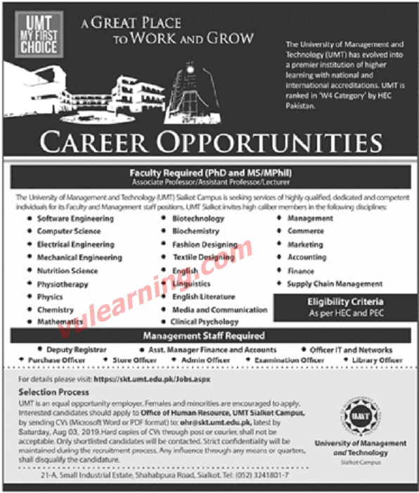 Umt Faculty Jobs